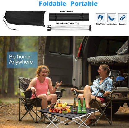 Ultralight Portable Folding Camping Table - High-Strength Aluminum Picnic & BBQ Table