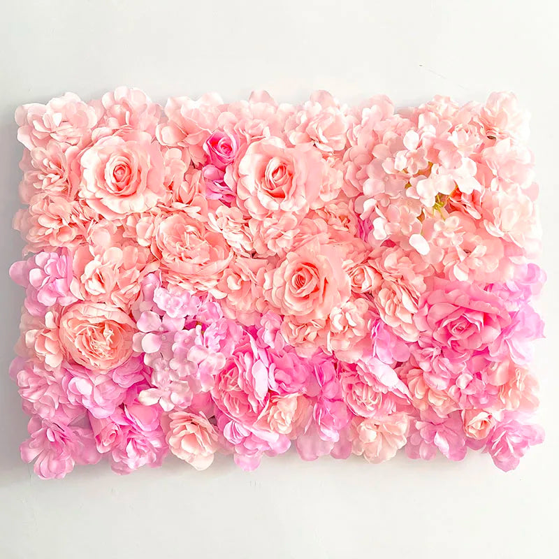 MEIHON Silk Rose Flower Wall Panel - 60x40cm Artificial Backdrop, Connectable, 34 Color Options for Wedding, Home & Events