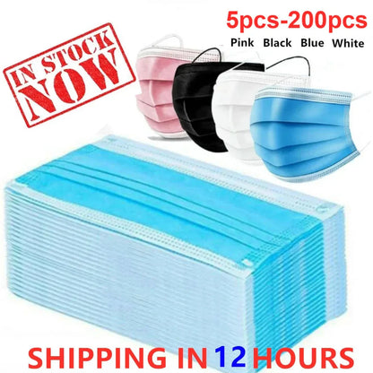 3-Layer Disposable Mouth Mask – Anti-Dust Face Mask with Ear Loops