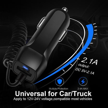 Car Charger With USB Cable Mobile Phone Charger Micro USB Type C Cable Fast Car Phone Charger