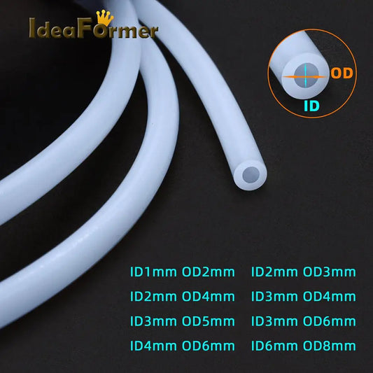 1M (3.28 ft) PTFE Bowden Tube White – Fits 1.75mm & 3mm Filament | ID 1–6mm / OD 2–8mm for V5 V6 J-Head Extruder