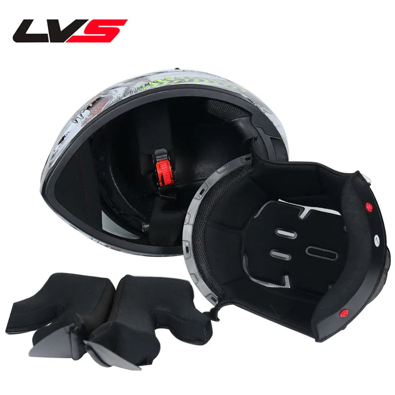 Full Face Racing Helmets Winter Warm Double Visor Motorcycle Helmet Motorbike Sports helmet LVS-701