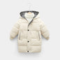 Kids Hooded Long Down Parka Coat - Warm Zippered Winter Jacket for Boys & Girls