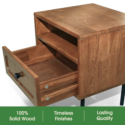 Savana Solid Wood Single-Drawer Nightstand
