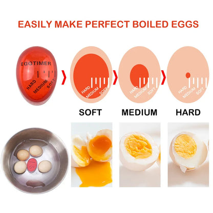 Color-Changing Egg Timer for Soft & Hard Boiled Eggs, Resin Eco-Friendly Kitchen Gadget