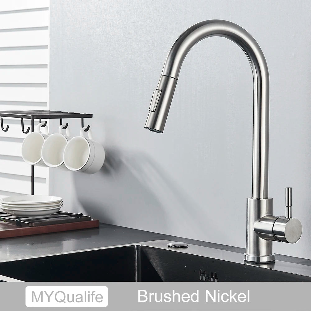 Pull-Out Kitchen Faucet with Touch Control Option and 360° Spout