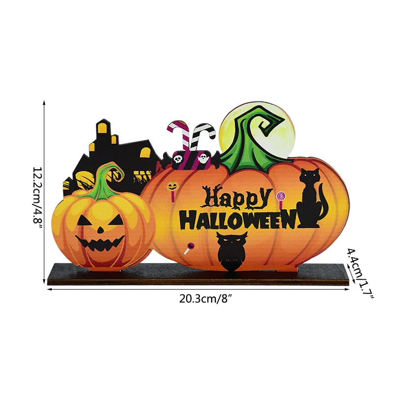 Halloween Wooden Ornament Pendants – Pumpkin, Ghost & Trick or Treat Hanging Signs for Home, Door & Party Decoration – 24 Designs