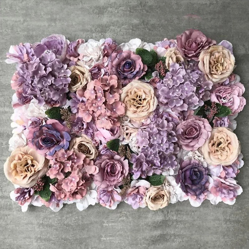 MEIHON Silk Rose Flower Wall Panel - 60x40cm Artificial Backdrop, Connectable, 34 Color Options for Wedding, Home & Events