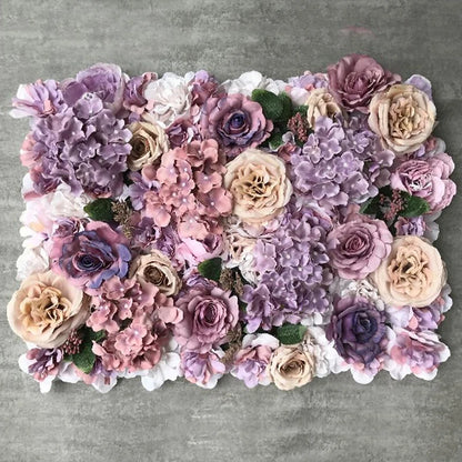MEIHON Silk Rose Flower Wall Panel - 60x40cm Artificial Backdrop, Connectable, 34 Color Options for Wedding, Home & Events