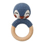BPA Free Baby Wooden Teether Crochet Rattle Toy for Newborns