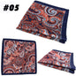 Men's Printed Pocket Square Handkerchief 9.1 x 9.1 in (23 x 23 cm) Paisley Retro Dress Hanky