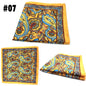 Men's Printed Pocket Square Handkerchief 9.1 x 9.1 in (23 x 23 cm) Paisley Retro Dress Hanky