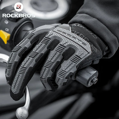 ROCKBROS Winter Cycling Gloves - Thermal Windproof, 6mm SBR Gel Palm, Touchscreen, Reflective, Full Finger, Autumn/Winter - 10 Styles, S to XXL