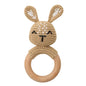 BPA Free Baby Wooden Teether Crochet Rattle Toy for Newborns