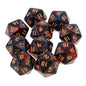 10-Pack Double-Color D20 Polyhedral Dice Set 20-Sided RPG Tabletop Gaming Dice 16 mm (0.63 in)