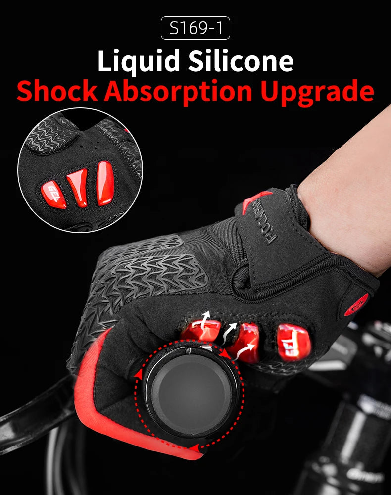 ROCKBROS Winter Cycling Gloves - Thermal Windproof, 6mm SBR Gel Palm, Touchscreen, Reflective, Full Finger, Autumn/Winter - 10 Styles, S to XXL