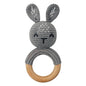 BPA Free Baby Wooden Teether Crochet Rattle Toy for Newborns