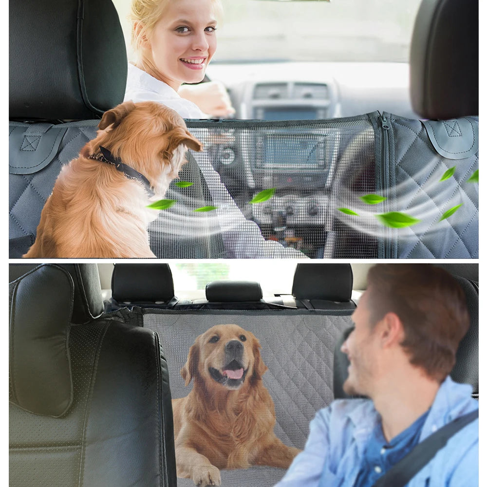 PETRAVEL Waterproof Dog Car Seat Cover with Mesh Window