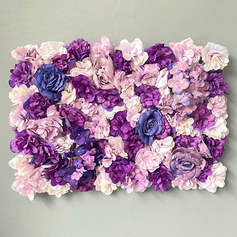 MEIHON Silk Rose Flower Wall Panel - 60x40cm Artificial Backdrop, Connectable, 34 Color Options for Wedding, Home & Events