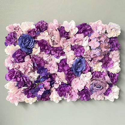 MEIHON Silk Rose Flower Wall Panel - 60x40cm Artificial Backdrop, Connectable, 34 Color Options for Wedding, Home & Events