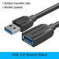 USB A Male to A Female Extension Cable - High-Speed USB 3.0/2.0, 0.5-3m (1.6-9.8 ft), Flat & Round