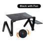 Adjustable Foldable Aluminum Laptop Stand with Cooling Fan and Removable Mouse Pad, Portable Lap Desk for Up to 17-inch Laptops