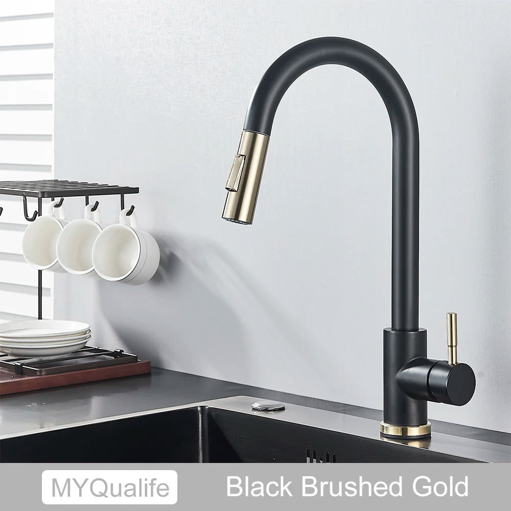 Pull-Out Kitchen Faucet with Touch Control Option and 360° Spout