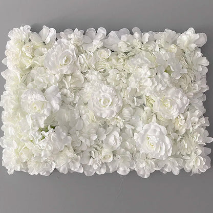 MEIHON Silk Rose Flower Wall Panel - 60x40cm Artificial Backdrop, Connectable, 34 Color Options for Wedding, Home & Events