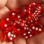 10-Pack 14mm (0.55 in) Transparent Acrylic Dice Rounded Corner Multi-Color Game Dice