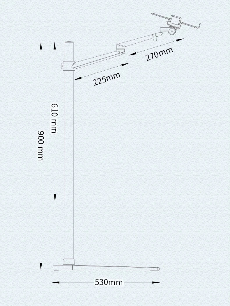 UP-8A Multifunction 3in1 Computer Floor Stand for Laptop/Tablet PC/Smartphone Holder Height/Angle Adjustable with Mouse Tray