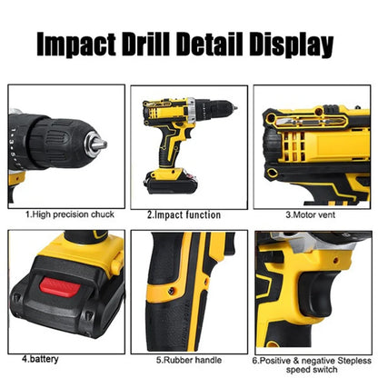 Gisam 21V Cordless Drill and Screwdriver, 28 N·m Torque