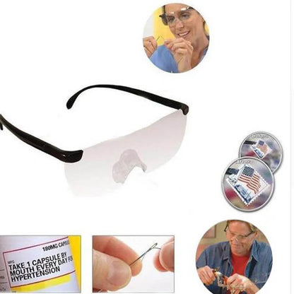 Presbyopic Magnifying Reading Glasses 1.6x (160%) Black Portable PC Eye Protection