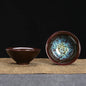 1-Pc Temmoku Glaze Jian Zhan Porcelain Kung Fu Tea Cup - Handmade Ceramic Teacup for Oolong & Pu'er
