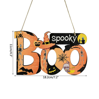 Halloween Wooden Ornament Pendants – Pumpkin, Ghost & Trick or Treat Hanging Signs for Home, Door & Party Decoration – 24 Designs
