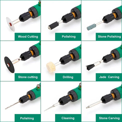 Mini Rotary Tool Kit — 3-Speed Engraver & Grinder with 25-Piece Accessories (100–240V / 3.7V)