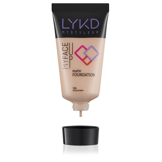 LYKD Matte Foundation 106 Light Porcelain - Matte Foundation for Flawless, Long-Lasting Makeup