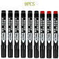 Permanent Paint Marker Pens 3/9-Pack – Waterproof Black Oil-Based, Quick-Drying for Tire, Metal, Glass, Plastic