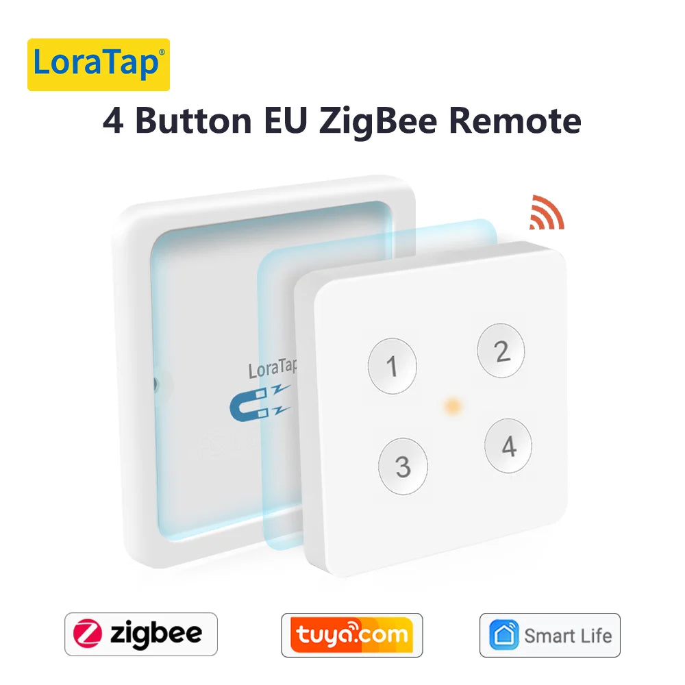 LoraTap ZigBee 3.0 Wireless 6 Push Button Remote Tuya Scene Automation Control Switch Smart Life App