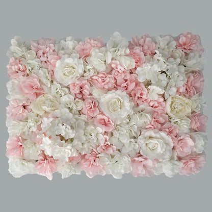 MEIHON Silk Rose Flower Wall Panel - 60x40cm Artificial Backdrop, Connectable, 34 Color Options for Wedding, Home & Events