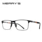 MERRYS DESIGN Men’s Titanium Glasses – Ultralight Square Prescription Frame