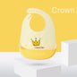 Silicone Baby Bib Waterproof Adjustable Cartoon Banana Feeding Bib with Pocket BPA-Free for 1-3 Years