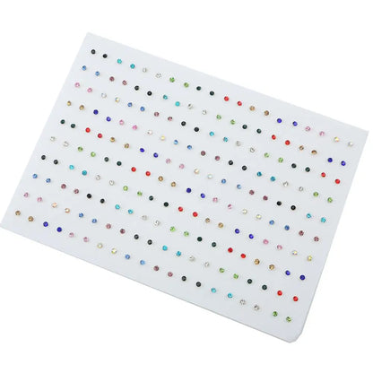100pairs Acrylic Crystal Heart Star Moon Small Stud Earrings Set for