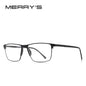 MERRYS DESIGN Men’s Titanium Glasses – Ultralight Square Prescription Frame