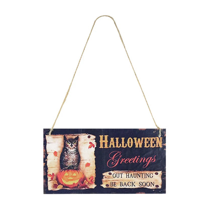 Halloween Wooden Ornament Pendants – Pumpkin, Ghost & Trick or Treat Hanging Signs for Home, Door & Party Decoration – 24 Designs