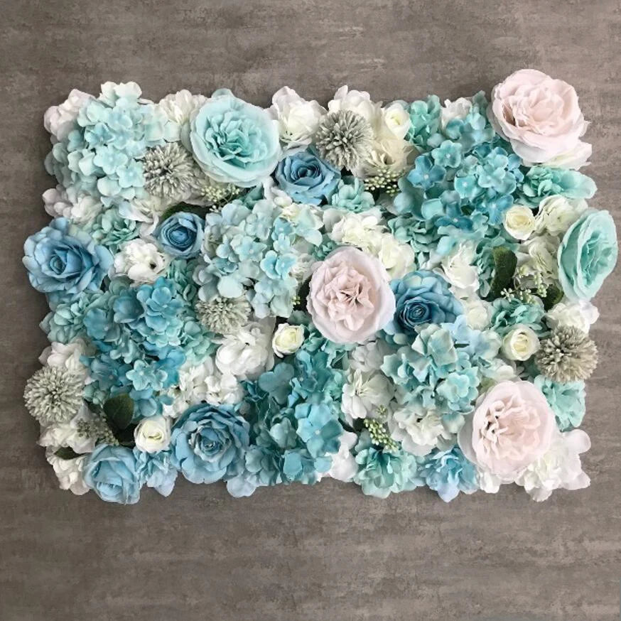 MEIHON Silk Rose Flower Wall Panel - 60x40cm Artificial Backdrop, Connectable, 34 Color Options for Wedding, Home & Events