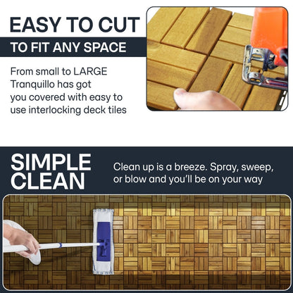 Solid Wood Deck Tiles Set 10