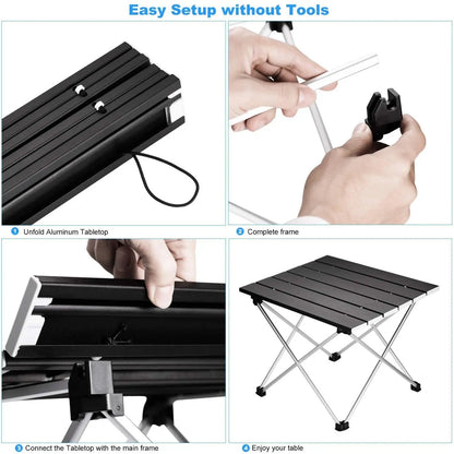 Ultralight Portable Folding Camping Table - High-Strength Aluminum Picnic & BBQ Table