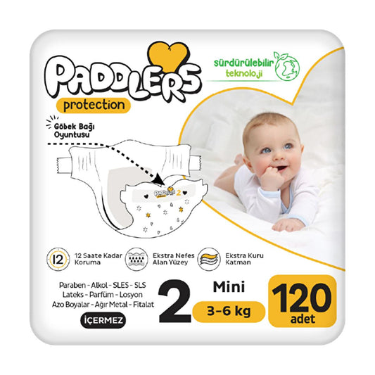 Paddlers Protection Eco-Friendly Diapers for Newborns - Comfortable, Disposable, and Sustainable Baby Diapers (Size 2, 3-6 Kg)