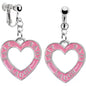Silver Tone Pink Live Laugh Love Clip Earrings