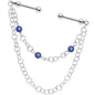 Chain Link Double Industrial Barbell Created with Crystals